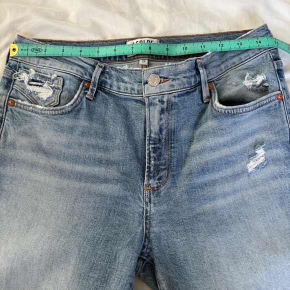 Agolde Light Blue Distressed Skinny Jeans Sophie Cropped Denim - Picture 12 of 16